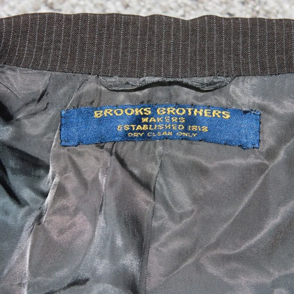 Brooks Brothers Wool Pinstripe Blazer Mens 40R Gray